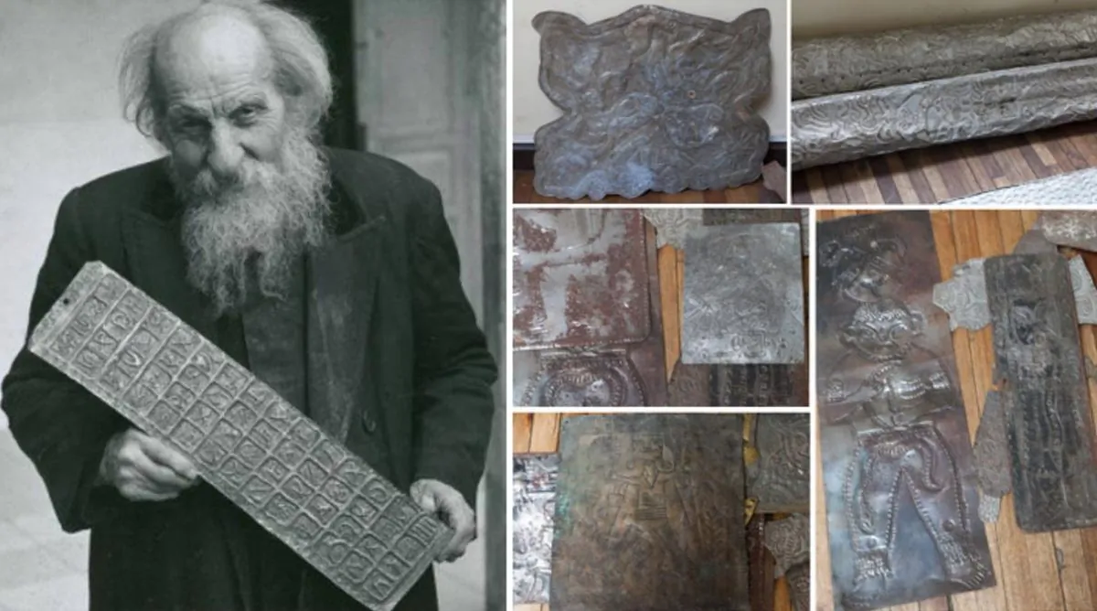 Father Carlos Crespi Croci, a Salesian monk in Ecuador, with strange artifacts he acquired. (Ancient-Origins.net)