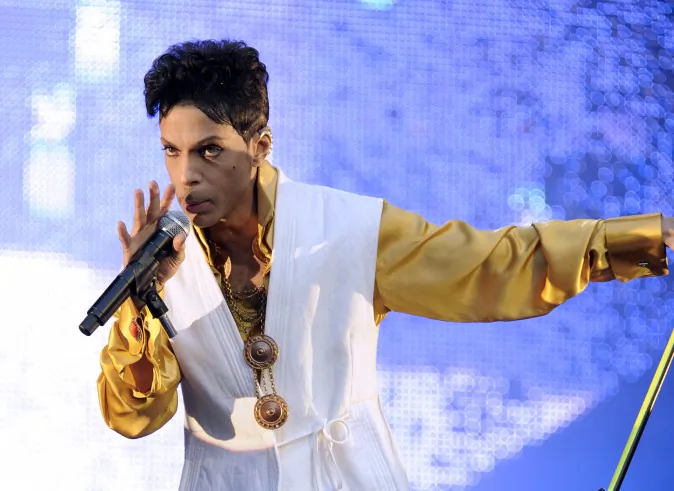 US singer and musician Prince (born Prince Rogers Nelson) performs on stage at the Stade de France in Saint-Denis, outside Paris, on June 30, 2011. (BERTRAND GUAY/AFP/Getty Images)