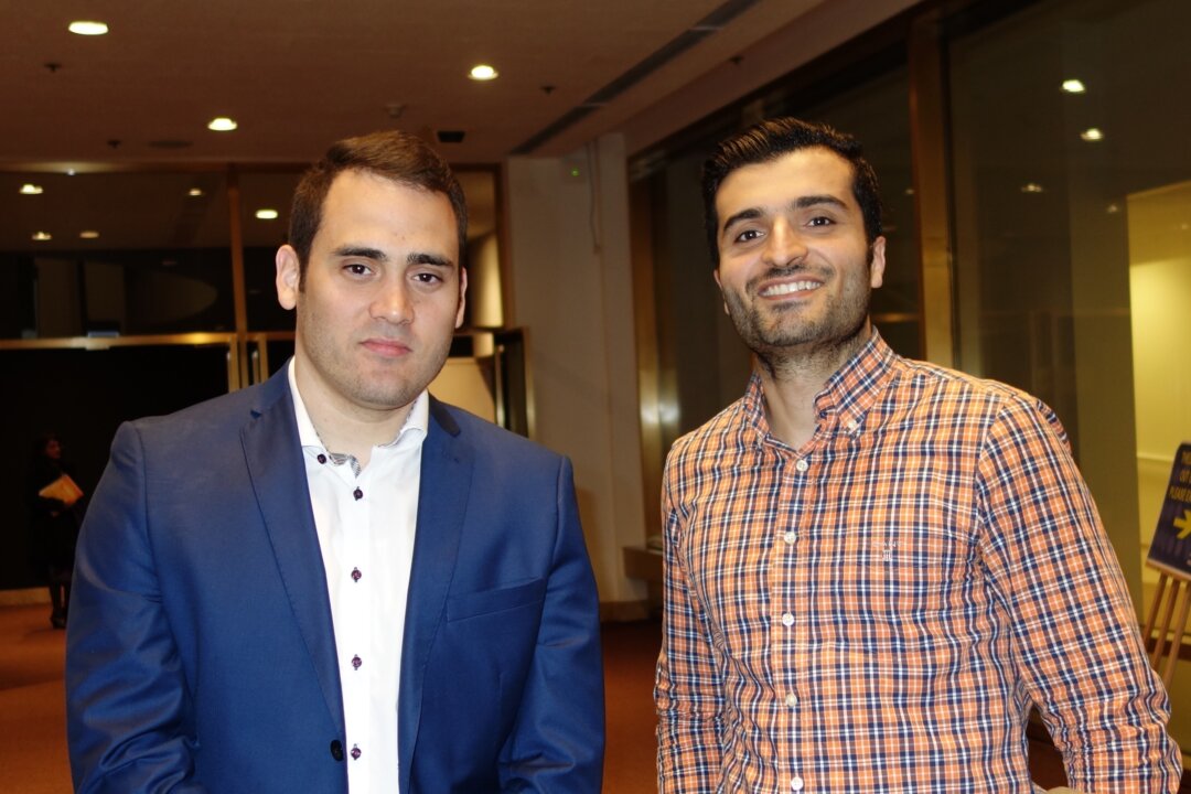 Babak Soleymani and Rick Olazabal at Shen Yun Performing Arts in Toronto on April 23, 2016. (Matthew Little/Epoch Times)