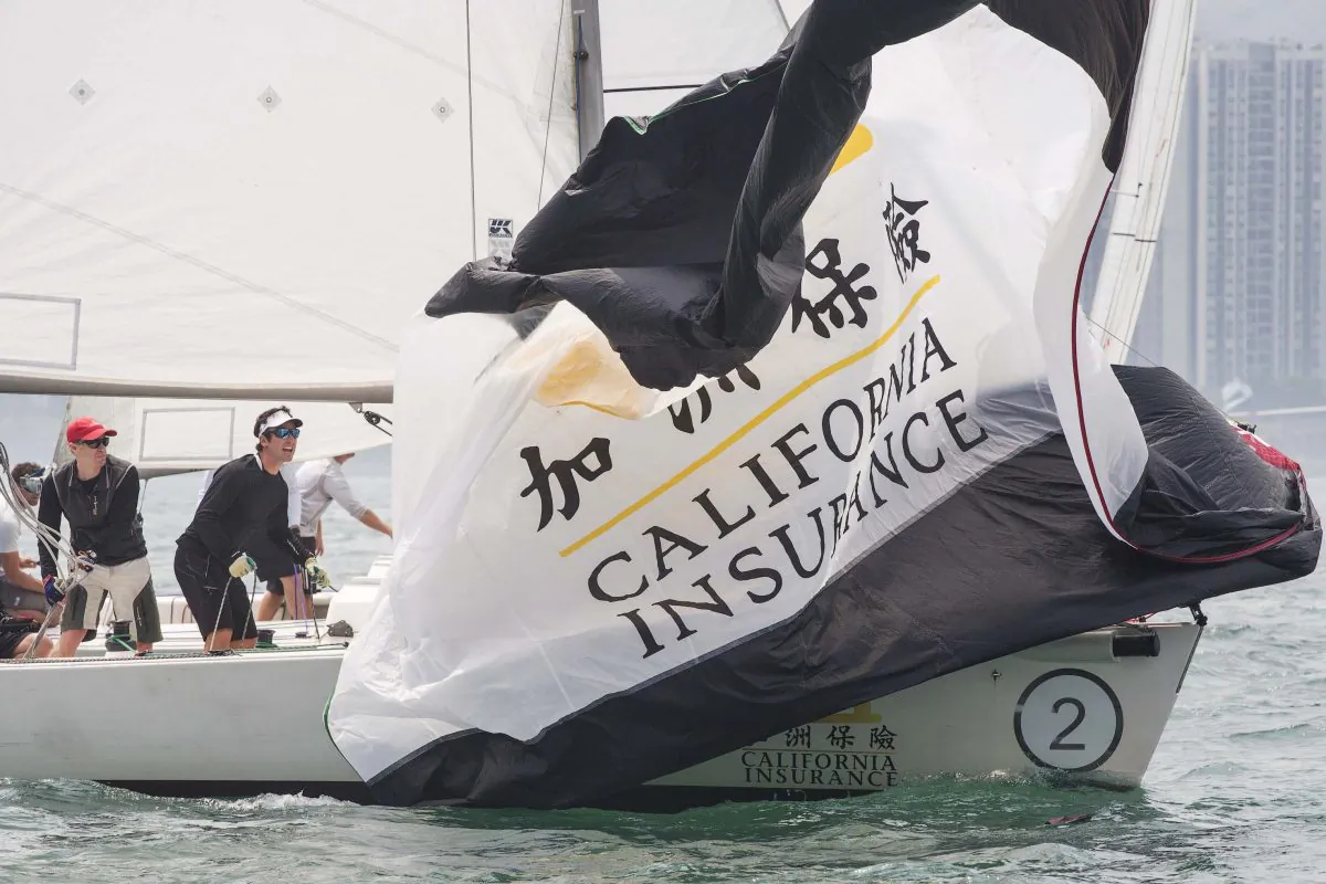 Racing during the semi-finals of the California Insurance match Racing Series in Victoria Harbour on Sunday April 24, 2016. (California Insurance/Guy Nowell