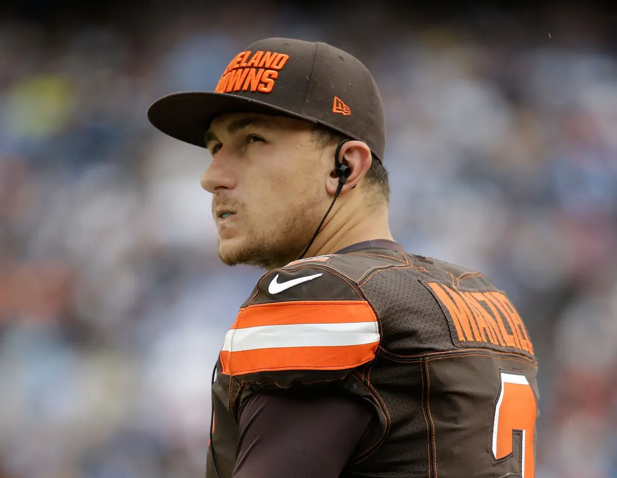 Johnny Manziel threw for 1,675 yards and seven TDs in his two seasons with the Cleveland Browns, which took him in the first round of the 2014 NFL Draft. (Jeff Gross/Getty Images) 