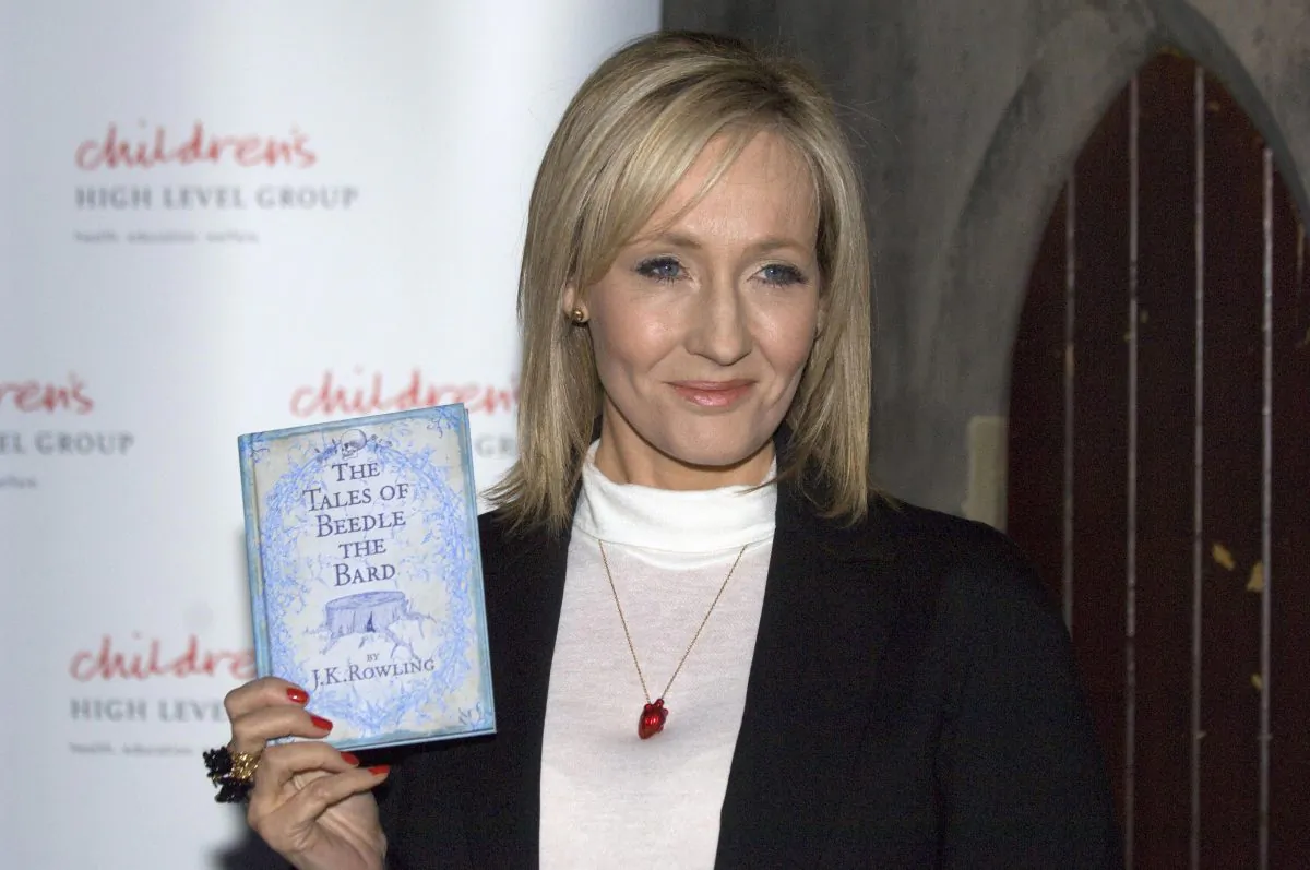 Harry Potter author J.K. Rowling arrives at the National Library of Scotland to read her new book  'The Tales of Beedle the Bard' to schoolchildren, in Edinburgh, on December 4, 2008. (Andy Buchanan/AFP/Getty Images)