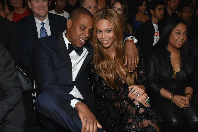  Recording Artists Jay Z and Beyonce attend The 57th Annual GRAMMY Awards at the STAPLES Center on February 8, 2015 in Los Angeles, California. (Photo by Larry Busacca/Getty Images for NARAS)