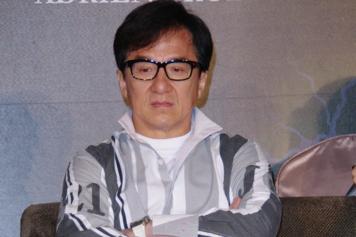 Jackie Chan in Taipei on Feb 12, 2015. (Epoch Times)