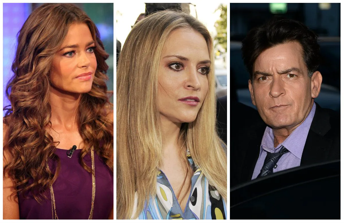 Denise Richards visits 'FOX & Friends' at FOX Studios on July 27, 2011 in New York City. (Photo by Astrid Stawiarz/Getty Images); Brooke Mueller, estranged wife of actor Charlie Sheen, arrives at family court in downtown Los Angeles April 19, 2011. (Robyn Beck/AFP/Getty Images); Charlie Sheen arrives at the Dimension Films' 'Scary Movie 5' premiere at the ArcLight Cinemas Cinerama Dome on April 11, 2013 in Hollywood, California. (Photo by Jason Merritt/Getty Images)