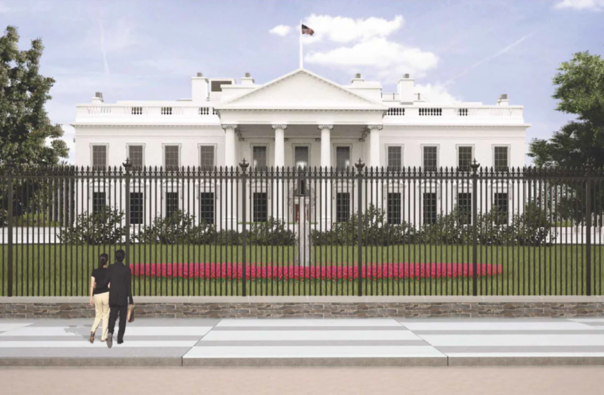 An image from The U.S. Secret Service and National Park Service April 21, 2016, presentation before the Commission of Fine Arts (CFA) on preliminary concepts for a new White House fence. (The U.S. Secret Service/National Park Service)