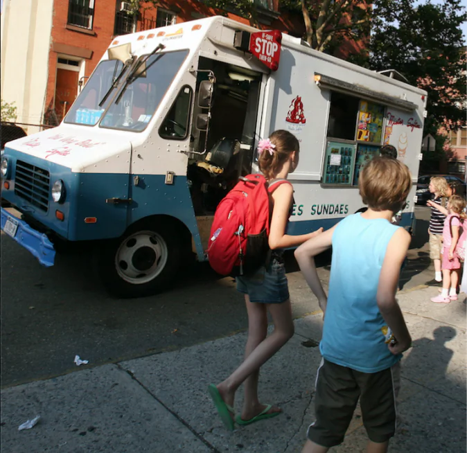 A Mister Softee ice cream truck makes its way through the streets of Brooklyn, New York, Monday June 18, 2007. (AP Photo/Bebeto Matthews)