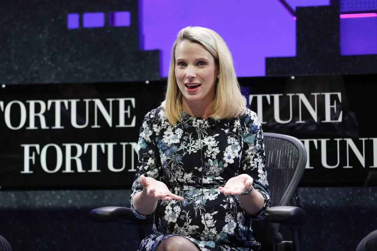 Marissa Mayer speaks during the Fortune Global Forum at the Fairmont Hotel in San Francisco, Calif., on Nov. 3, 2015. (Kimberly White/Getty Images for Fortune)