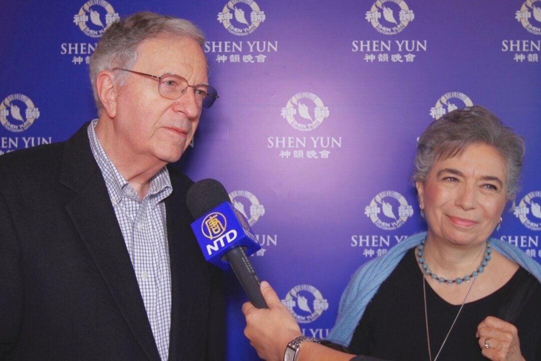Robert Vudelman and Consuelo Vudelman after enjoying Shen Yun Performing Arts at the New Jersey Performing Arts Center on April 30, 2016. (Courtesy of NTD Television) 