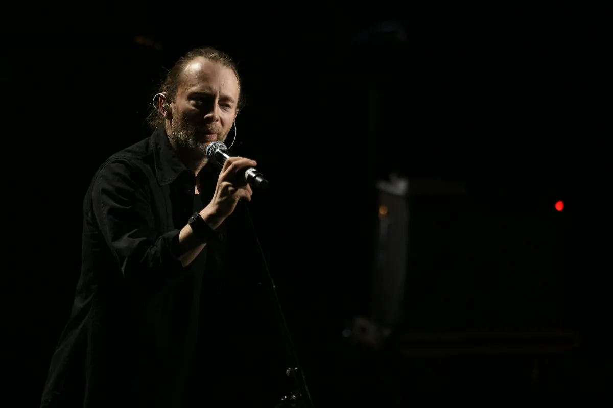 British singer and leader of Radiohead, Thom Yorke performs on the stage of the Trianon in Paris, on Dec. 4, 2015. (Martin Bureau/AFP/Getty Images)