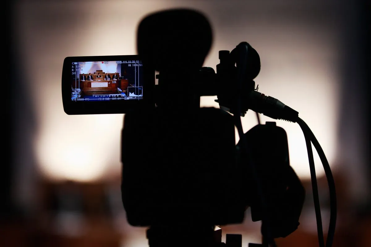 A detail view of a television camera in a file photo. (Paul Gilham/Getty Images for Laureus)