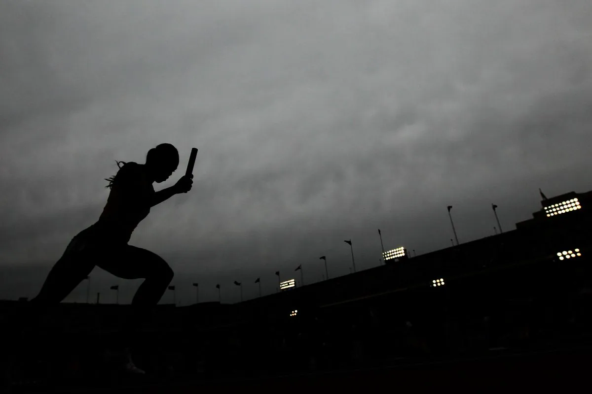 Rosemarie Whyte of Jamaica runs the first leg in the USA vs The World Womens 4 x 400-meter relay during the Penn Relays at Franklin Field April 24, 2010 in Philadelphia, Pennsylvania. (Chris McGrath/Getty Images) 