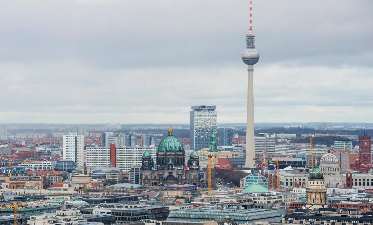 View of the Berlin skyline seen from Potsdamer Platz to Alexanderplatz on December 13, 2015. (JOHN MACDOUGALL/AFP/Getty Images)