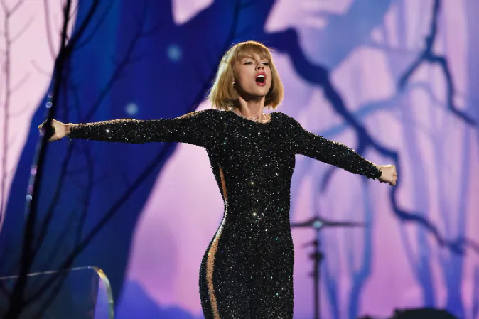  Singer Taylor Swift performs onstage during The 58th GRAMMY Awards at Staples Center on February 15, 2016 in Los Angeles, California. (Photo by Kevork Djansezian/Getty Images)
