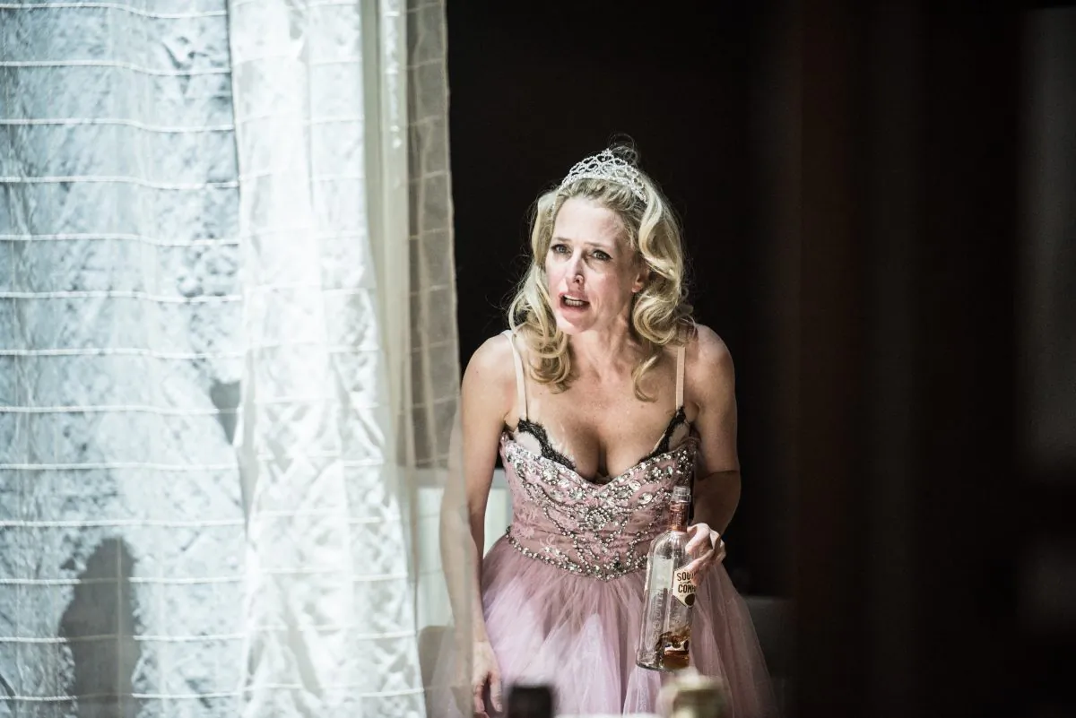 Blanche DuBois (Gillian Anderson) finds herself in a coarser world than she can deal with in “Streetcar Named Desire.” (Teddy Wolff)