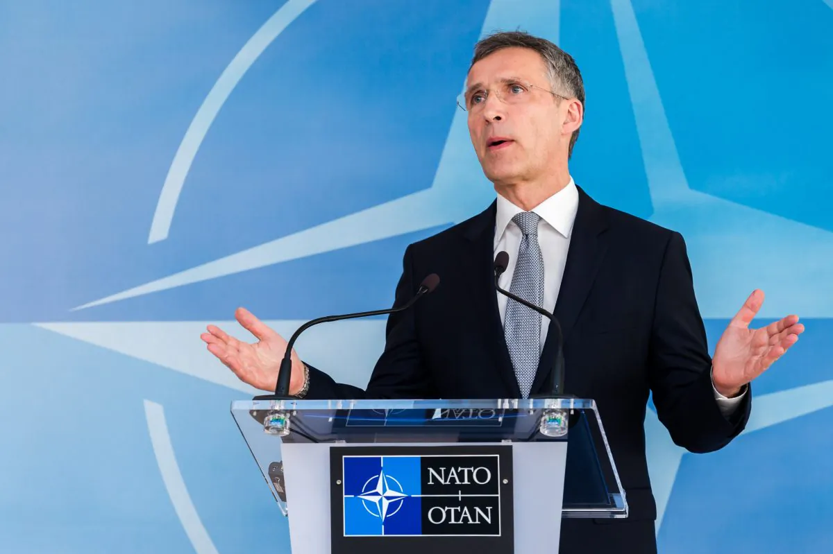 NATO Secretary-General Jens Stoltenberg addresses the media after a NATO-Russia Council at NATO headquarters in Brussels on April 20, 2016. (AP Photo/Geert Vanden Wijngaert)