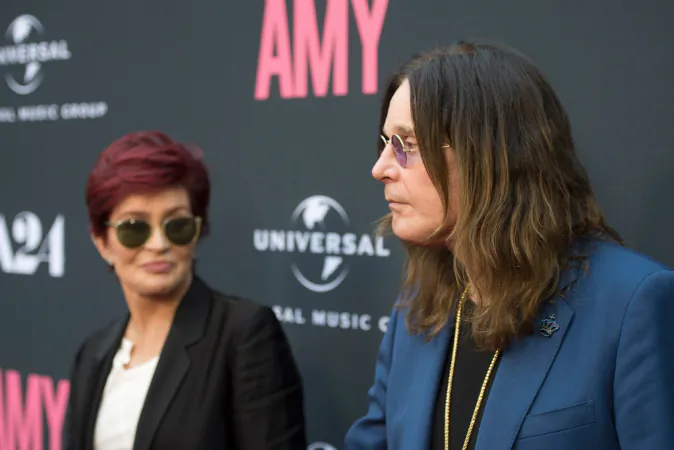Television personality Sharon Osbourne (L) and musician Ozzy Osbourne arrive at the premiere of A24 Films 'Amy' at ArcLight Cinemas on June 25, 2015 in Hollywood, California. (Michael Buckner/Getty Images)