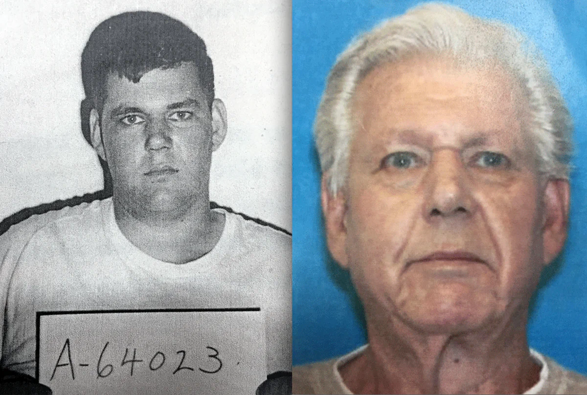 Mugshots of Robert Stackowitz in 1966 and 2016 respectively. (Georgia Department of Corrections via AP)