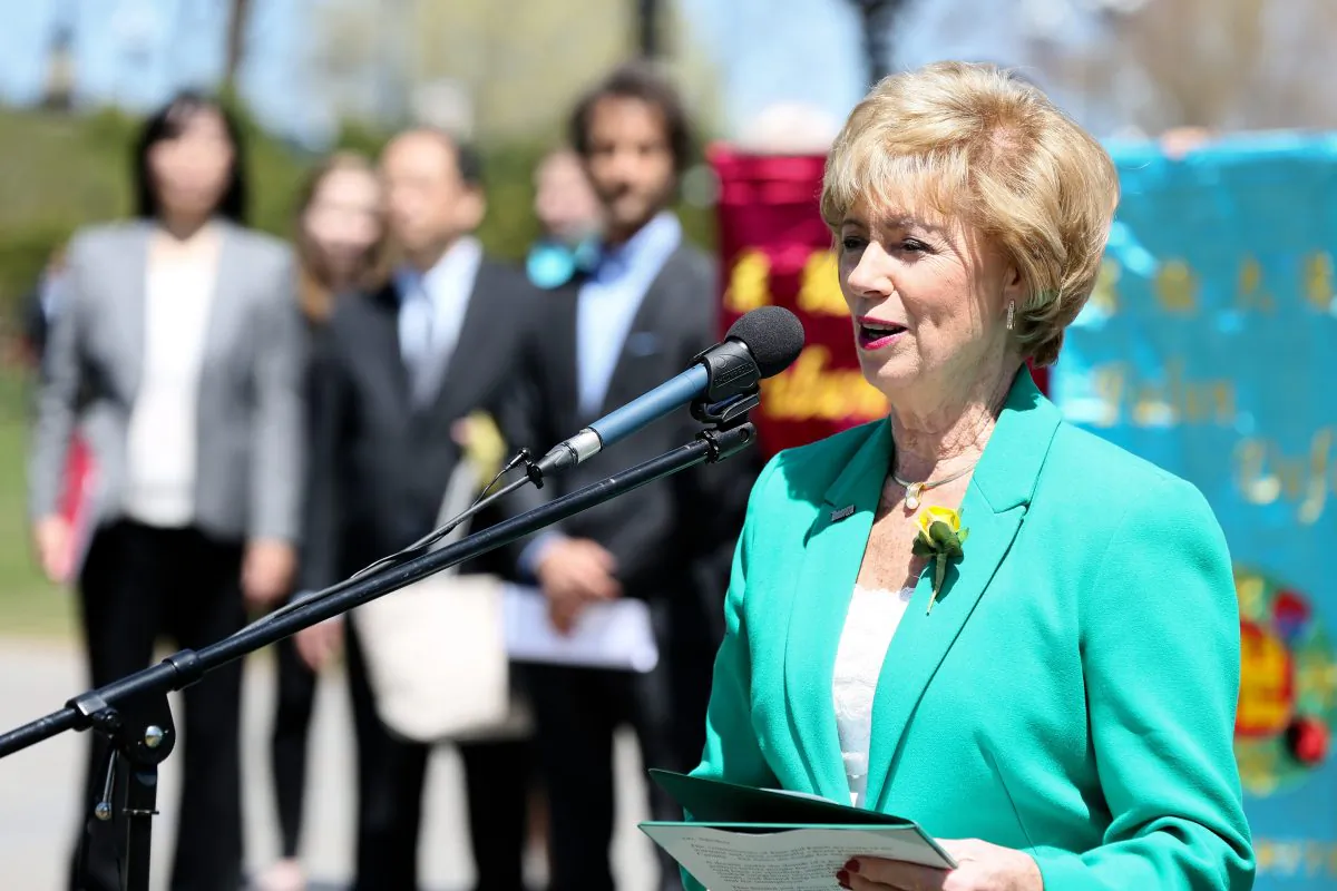 Liberal MP Judy Sgro speaks at a rally on Parliament Hill in Ottawa on May 10, 2016, to celebrate Falun Dafa Day. This year marks 24 years since the public introduction of the Falun Dafa spiritual discipline on May 13, 1992. (Jonathan Ren/Epoch Times)