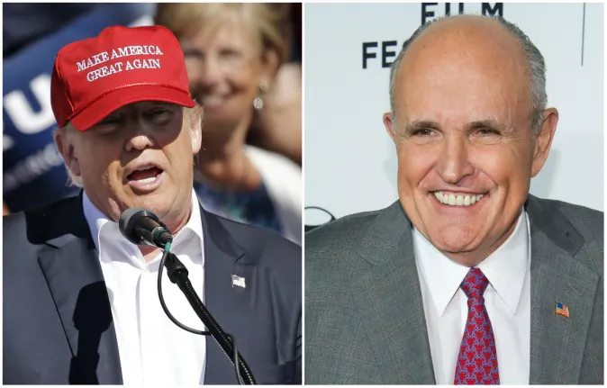 Presumed GOP Nominee Donald Trump and ex-New York mayor Rudy Giuliani (AP Photo/Elaine Thompson and Charles Sykes)