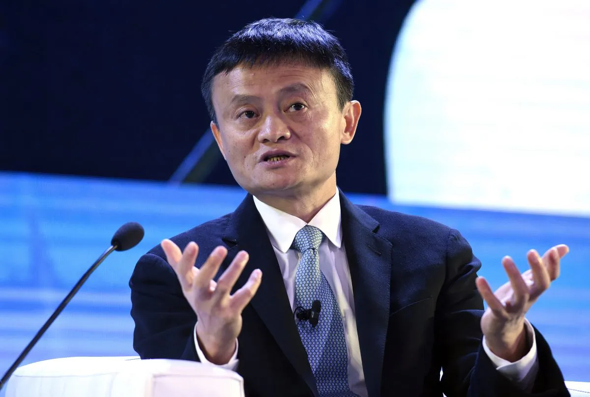 In this Nov. 18, 2015 file photo, Alibaba founder Jack Ma speaks at the CEO Summit, attended by 800 business leaders from around the region representing U.S. and Asia-Pacific companies, in Manila, Philippines, ahead of the start of the Asia-Pacific Economic Cooperation summit.   An investigation by The Associated Press has found that the president of an influential anti-counterfeiting group owns Alibaba stock, has close ties to a key Alibaba vice president and uses family members to run his coalition.  (AP Photo/Susan Walsh, File)