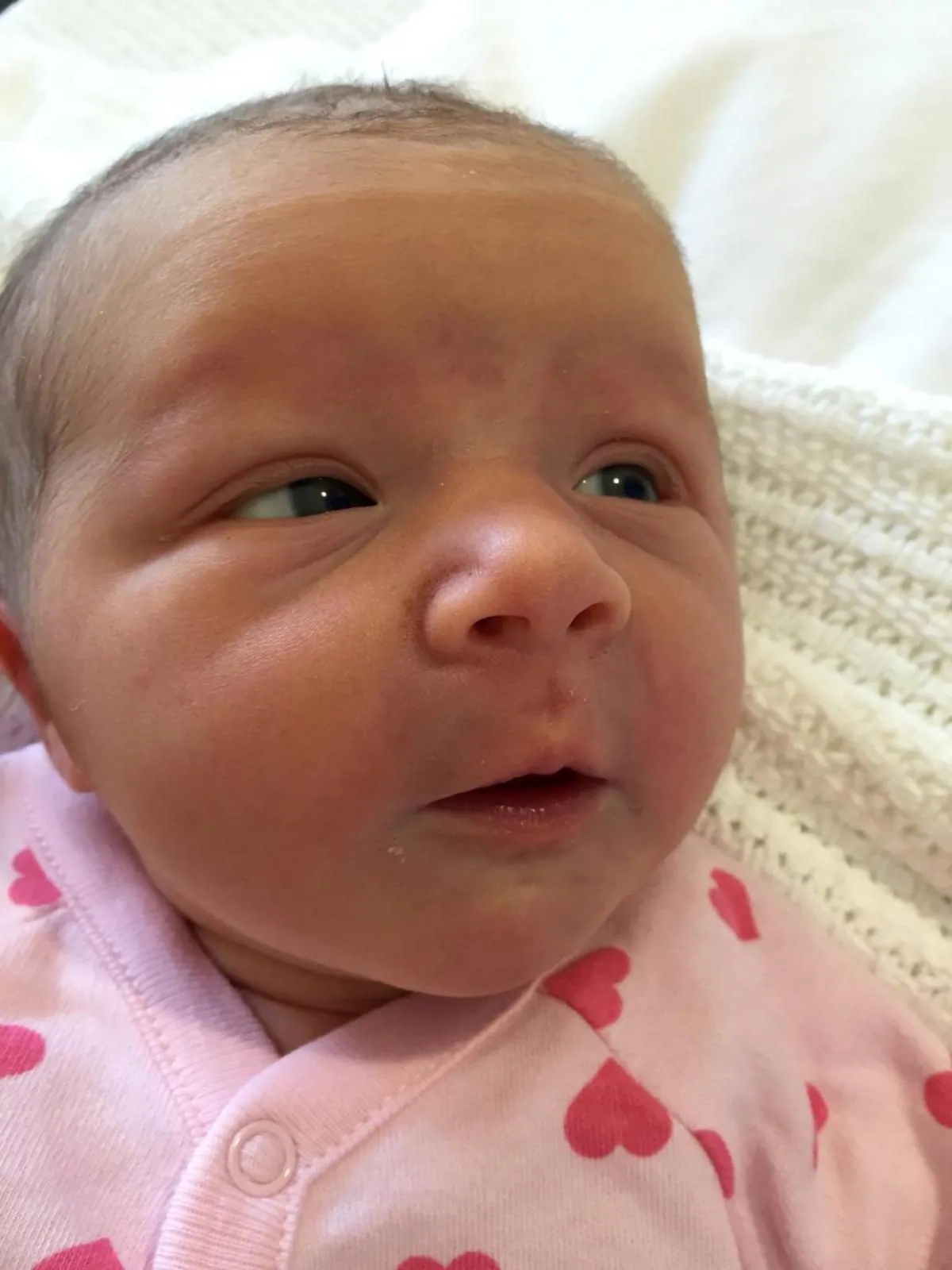 Violet May Maslin is photographed shortly after her birth in Perth, Australia. (AP)