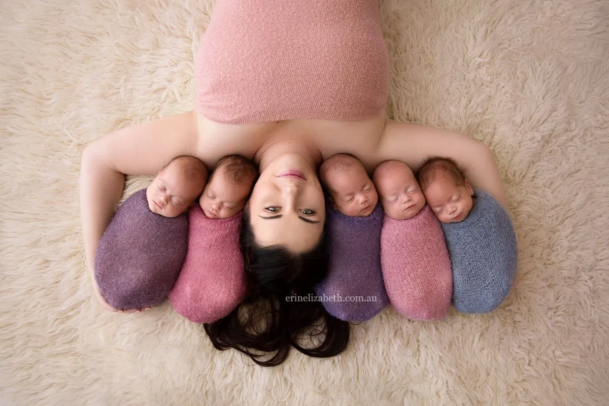 Kim Tucci named her quintuplets Keith, Ali, Penelope, Tiffany and Beatrix (Erin Elizabeth Photography).
