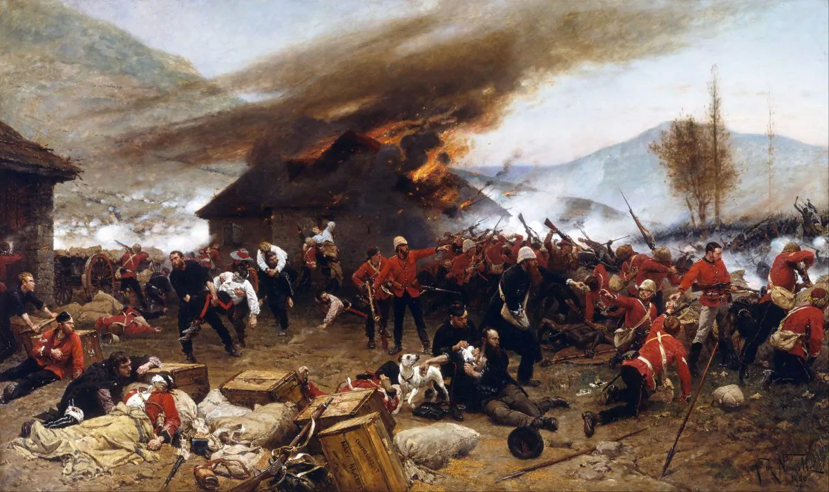 The Defense of Rorke’s Drift. (Alphonse-Marie-Adolphe de Neuville, Public Domain)