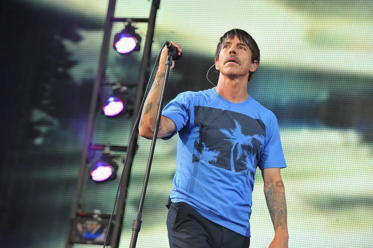 Anthony Kiedis of Red Hot Chili Peppers performs during the 2013 Orion Music + More Festival at Belle Isle Park on June 8, 2013 in Detroit, Michigan.  (Theo Wargo/Getty Images)