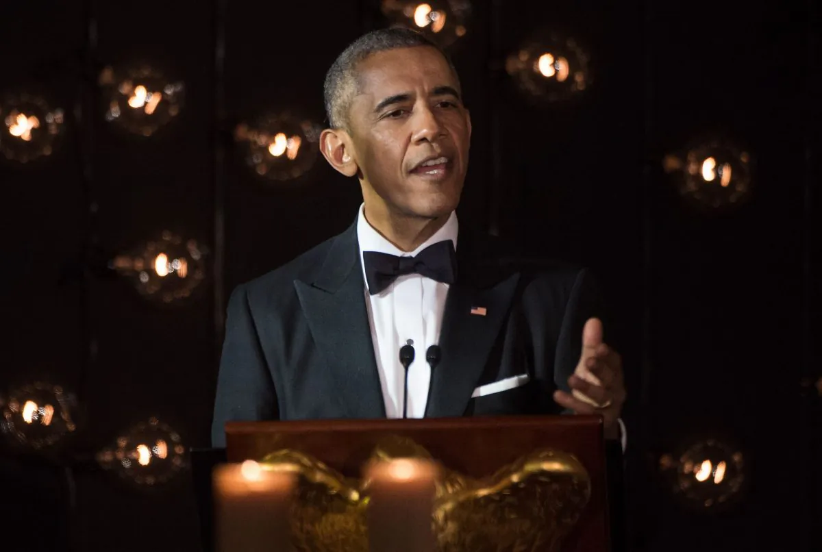 President Barack Obama speaks during a state dinner with Nordic leaders at the White House in Washington, D.C., on May 13, 2016. (Nicholas Kamm/AFP/Getty Images)