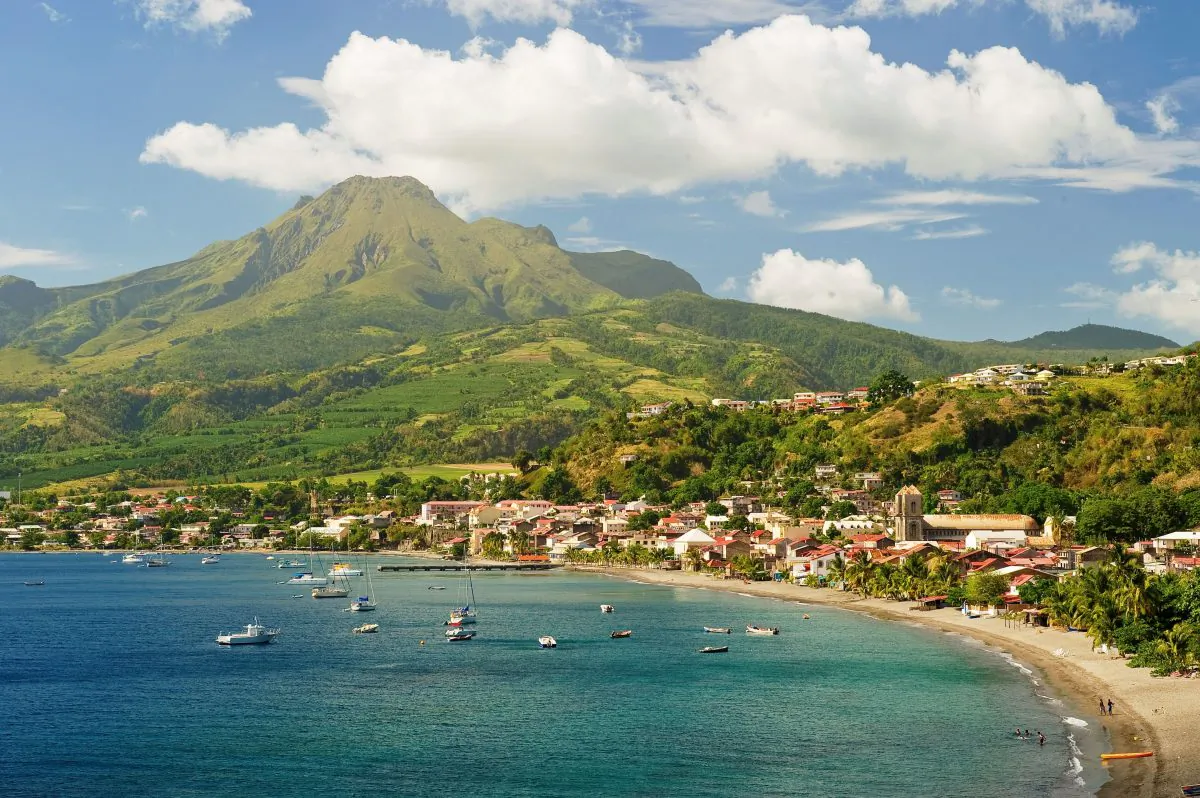 Sainte Pierre, with Mount Pelée looming in the background. Sainte Pierre was Martinique’s capital city until it was wiped out after Mount Pelée erupted in 1902, killing around 30,000 people. (Photo by Luc Olivier)