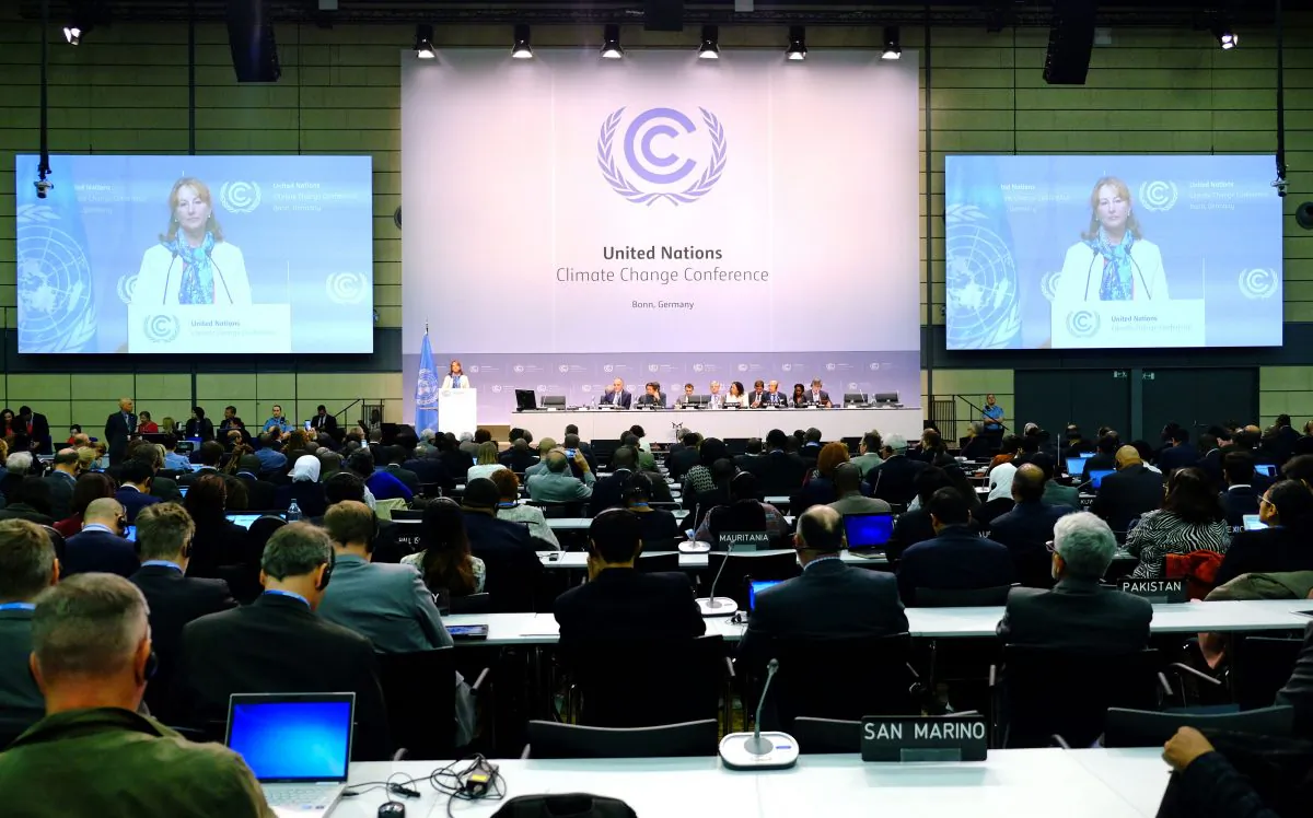 French Environment Minister Segolene Royal speaks during the opening ceremony of the Bonn Climate Change Conference as part of the U.N. Framework Convention on Climate Change (UNFCCC) in Bonn, Germany, on May 16, 2016. (Patrik Stollarz/AFP/Getty Images)