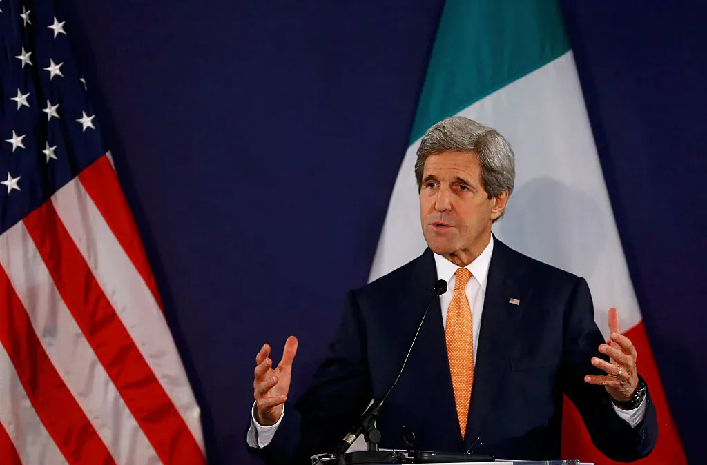 US Secretary of State John Kerry addresses a press conference on May 16, 2016 in Vienna, Austria. (Leonhard Foeger/AFP/Getty Images)