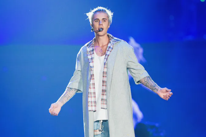 Justin Bieber performs on stage during opening night of the 'Purpose World Tour' at KeyArena on March 9, 2016 in Seattle, Washington. (Mat Hayward/Getty Images)