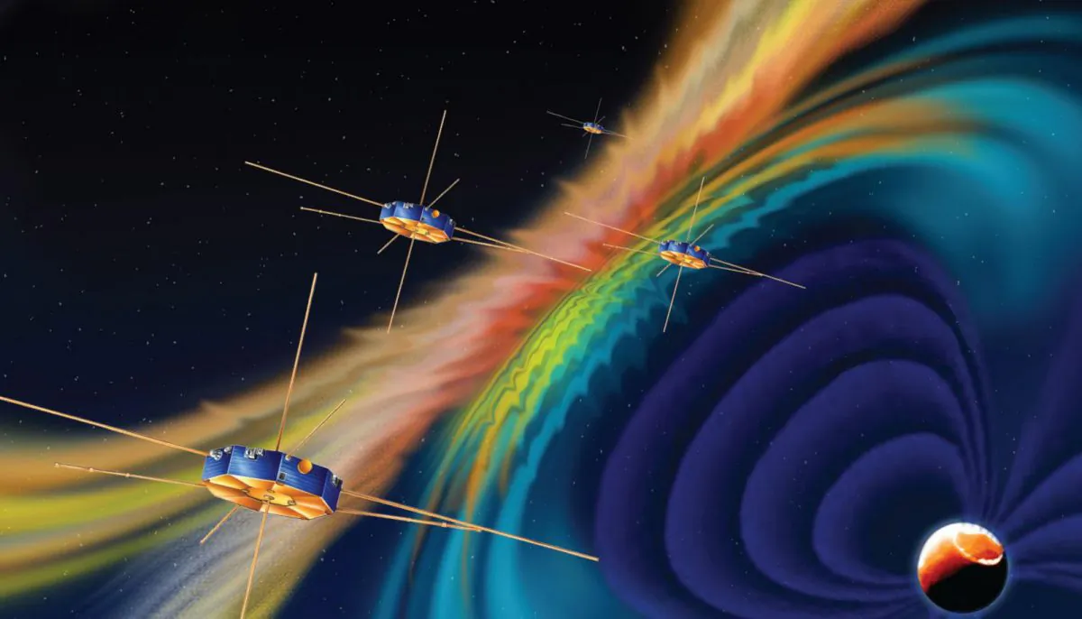Artist rendition of MMS spacecraft. (NASA)
