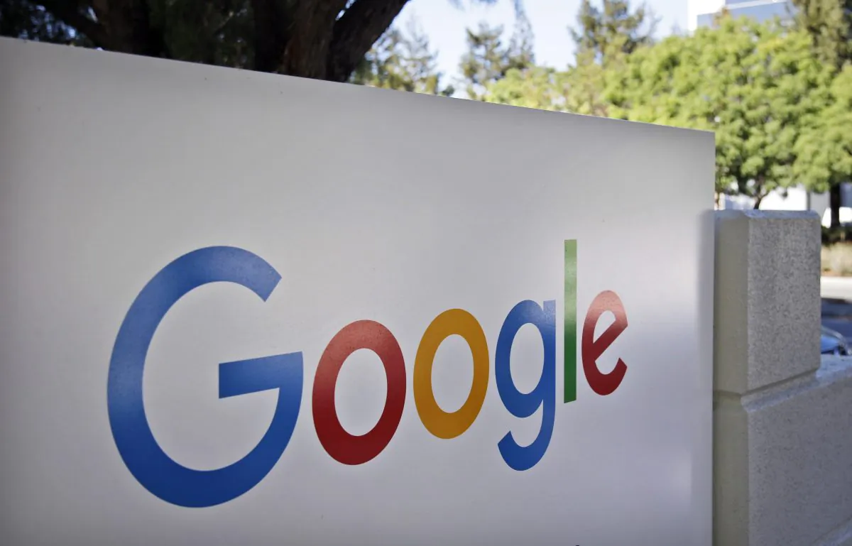 A sign outside Google headquarters in Mountain View, Calif., on Oct. 20, 2015. (Marcio Jose Sanchez/AP Photo)