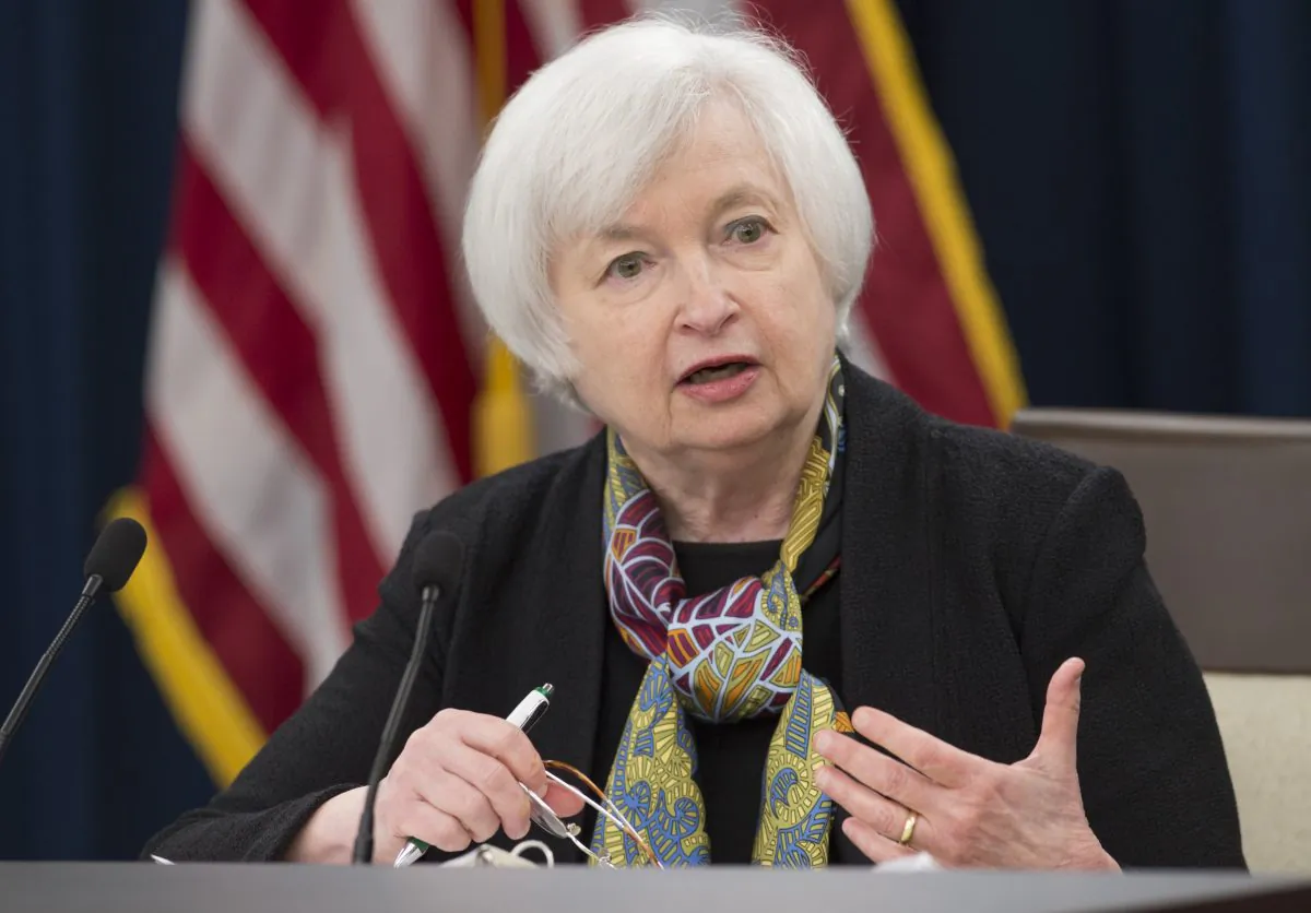 Federal Reserve chair Janet Yellen speaks during a press conference in Washington, D.C., March 16. (Saul Loeb/AFP/Getty Images)
