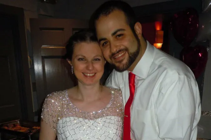 Liz and Domingos Fraga on their wedding day on New Years' Eve 2015 Credit: GoFundMe