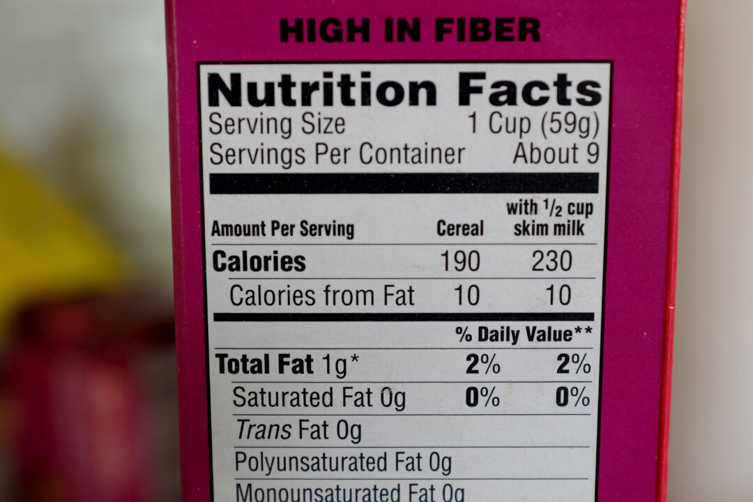 Nutrition labels are seen on food packaging on February 27, 2014 in Miami, Florida. (Photo by Joe Raedle/Getty Images)