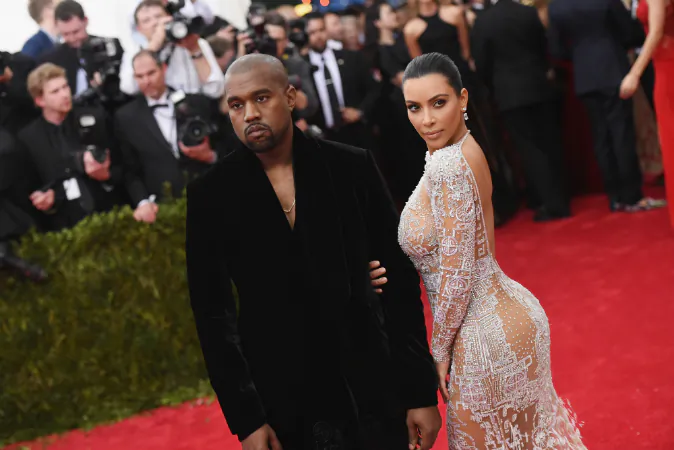 Kanye West (L) and Kim Kardashian attend the 'China: Through The Looking Glass' Costume Institute Benefit Gala at the Metropolitan Museum of Art on May 4, 2015 in New York City. (Mike Coppola/Getty Images)