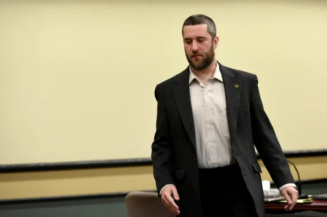 Dustin Diamond attends his arraignment at Ozaukee County Courthouse on January 22, 2015 in Port Washington, Wisconsin. (Daniel Boczarski/Getty Images)
