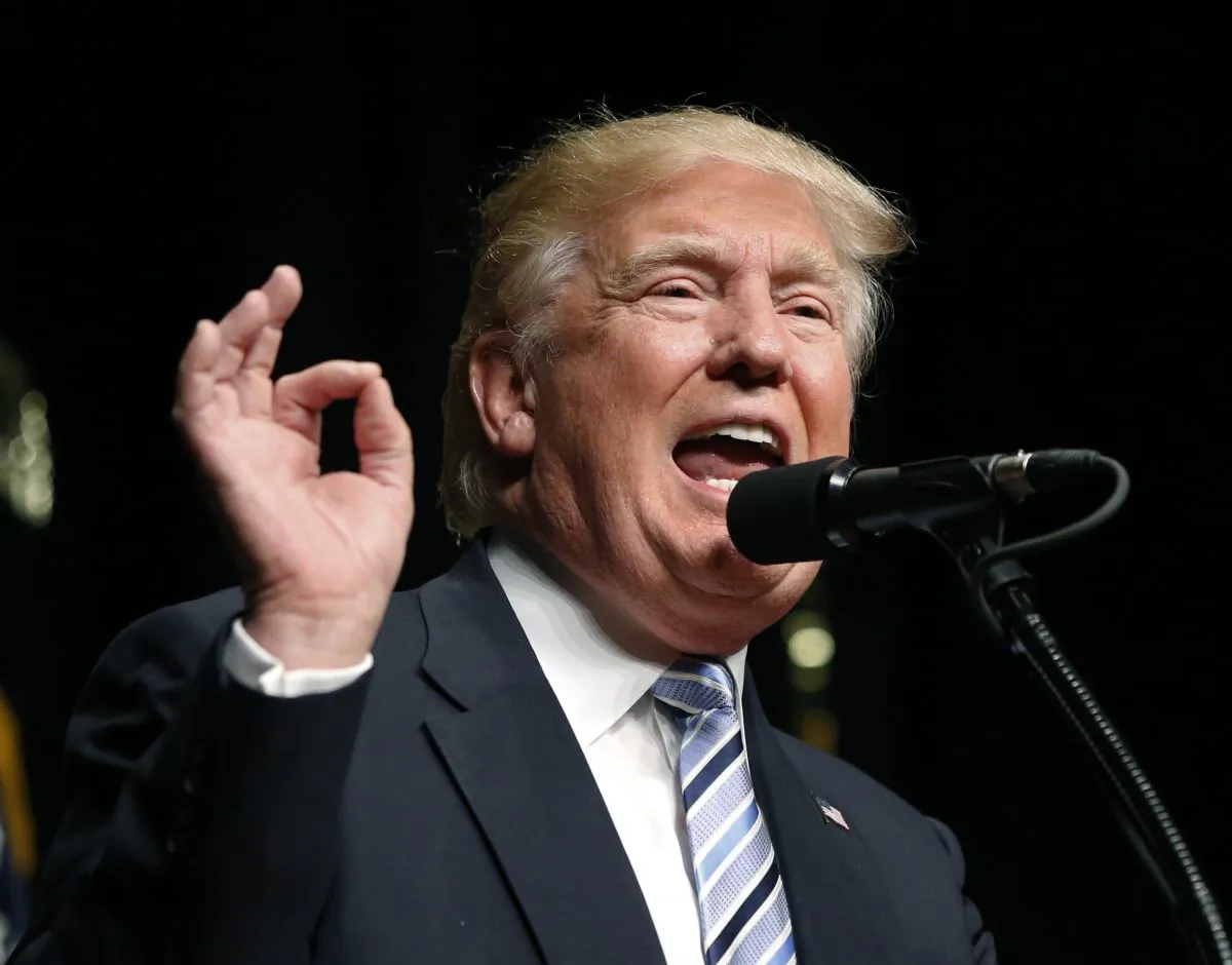 Republican presidential candidate Donald Trump speaks at the Williston Basin Petroleum Conference, Thursday, May 26, 2016, in Bismarck, N.D. (AP Photo/Charles Rex Arbogast)