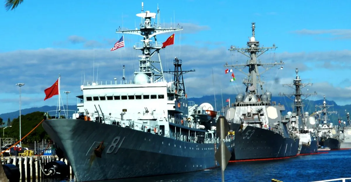 The People's Liberation Army Navy training ship Zheng He at Pearl Harbor. (U.S. Navy)