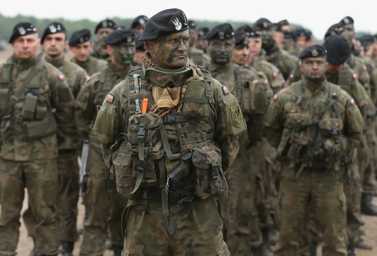 Polish soldiers participate in the NATO Noble Jump military exercises of the Very High Readiness Joint Task Forces (VJTF) in Zagan, Poland, on June 18, 2015. (Sean Gallup/Getty Images)