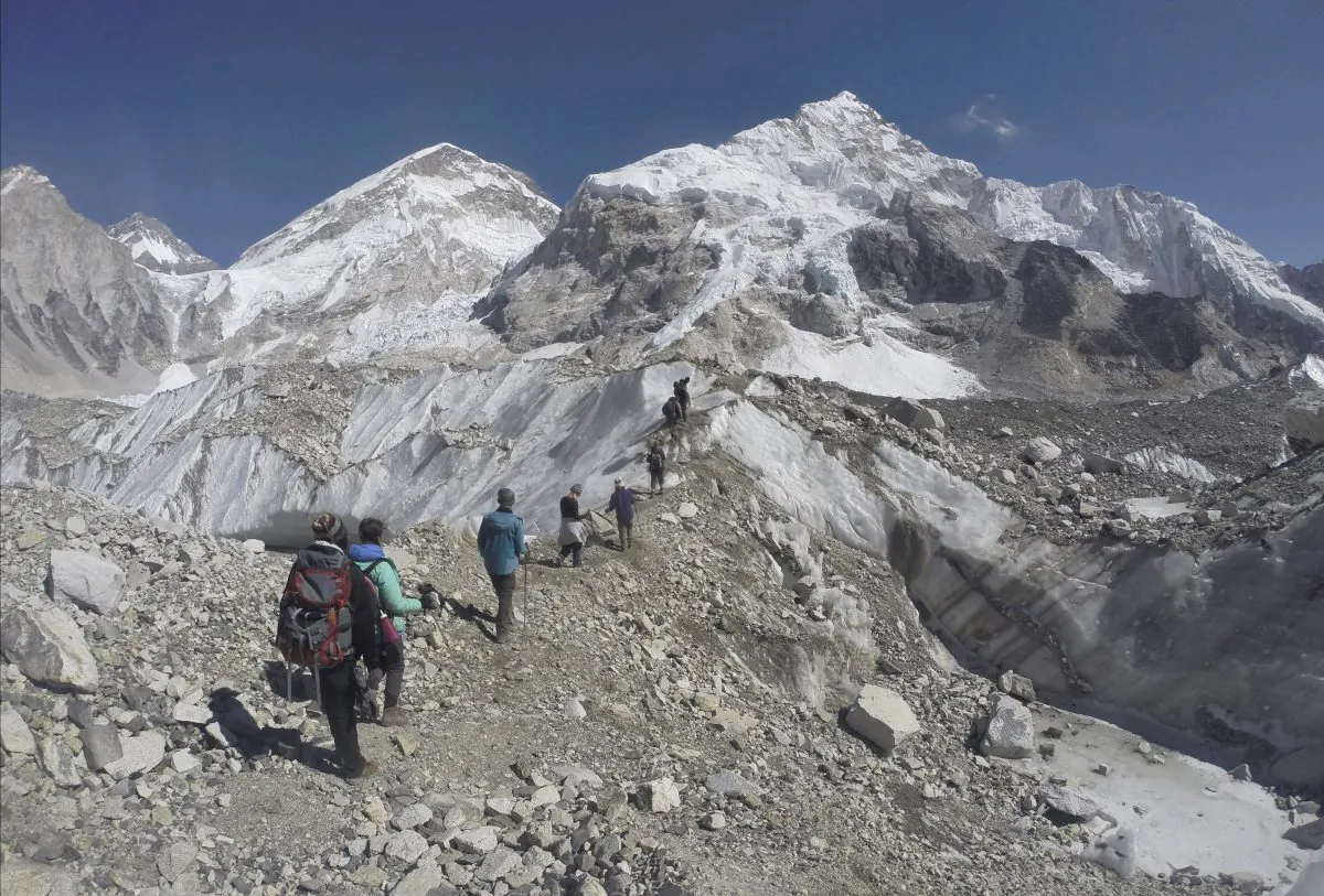 Nearly 300 people have died on Mt. Everest in the century or so since climbers have been trying to reach its summit. At least 100 of them are still on the mountain, perhaps 200. (AP Photo/Tashi Sherpa)