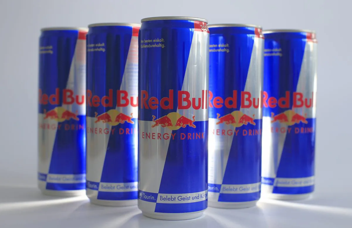 Austrian beverage energy drink cans of Red Bull are pictured in Vienna on March 16, 2013. (ALEXANDER KLEIN/AFP/Getty Images)