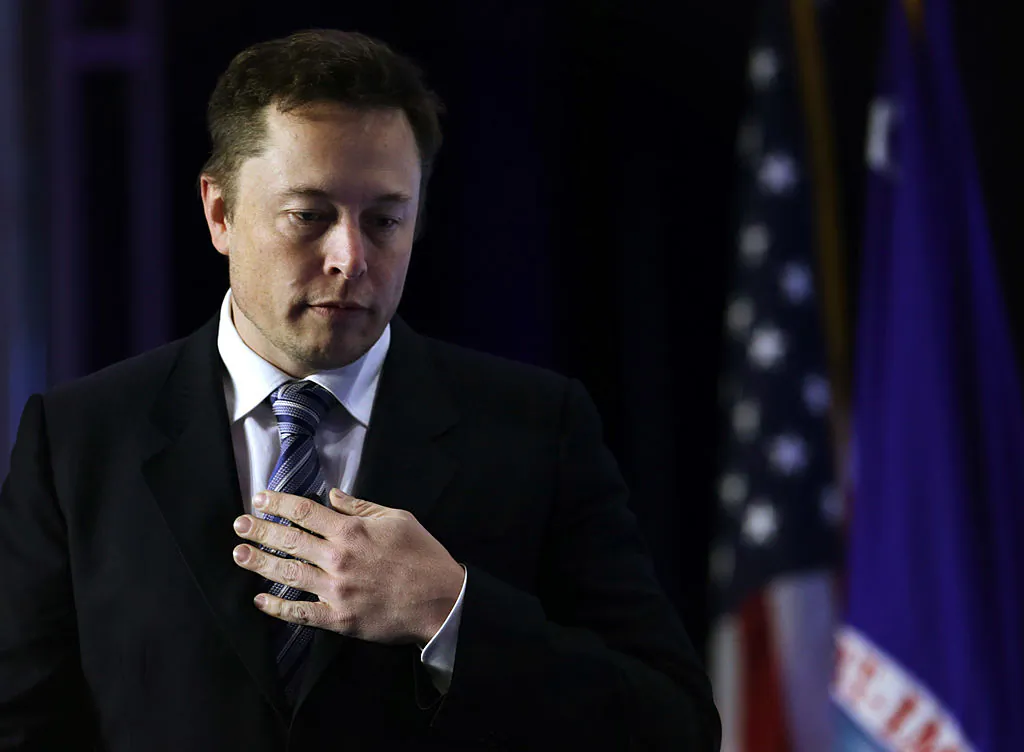 Elon Musk arrives for a discussion during the 2014 annual conference of the Export-Import Bank (EXIM) April 25, 2014 in Washington, DC. (Alex Wong/Getty Images)