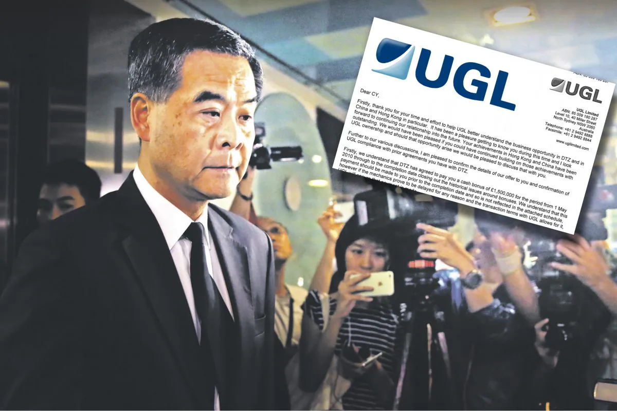 Chief ExecutiveLeung Chun-ying was accused of taking secret payments of HK$50 million from the Australian engineering company UGL (Isaac Lawrence/AFP/Getty Images)