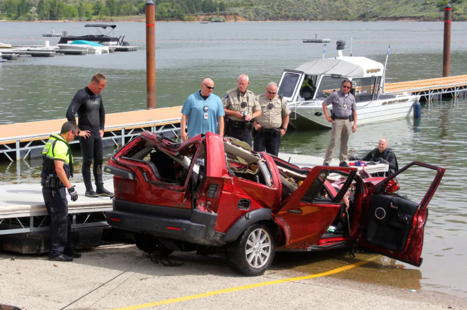 A 40-year-old Boise, Idaho woman drove her SUV off a high-bridge during the morning hours on June 2.
The crash killed the woman and three children inside the Land Rover; two girls, ages 12 and 6, and a 10-year-old boy. (Ada County Sheriff's Office photo)