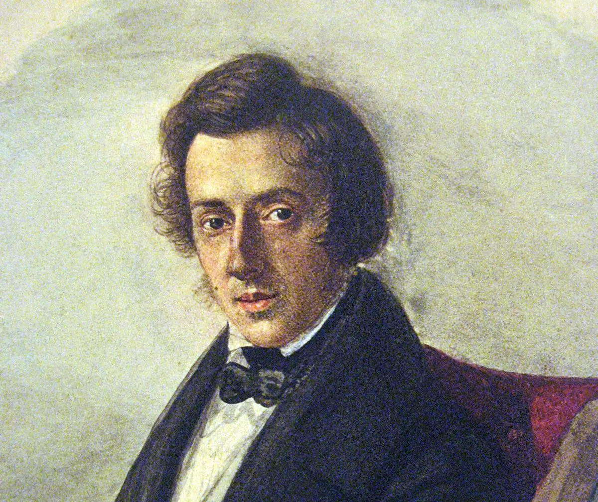 Frederic Chopin at 25, by his fiancée Maria Wodzińska, (Public Domain)